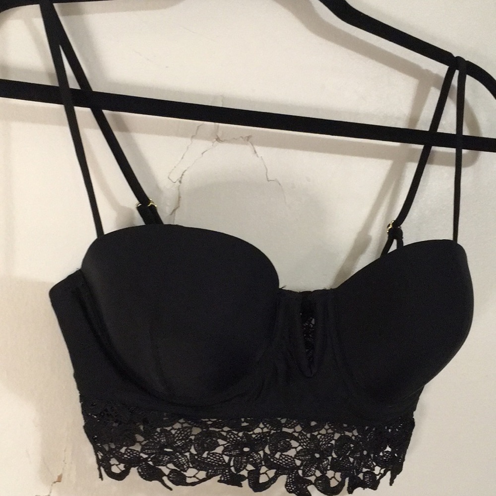 🖤🧡Black Lace Swim Top/Bralette (M) Gold hook🧡🖤